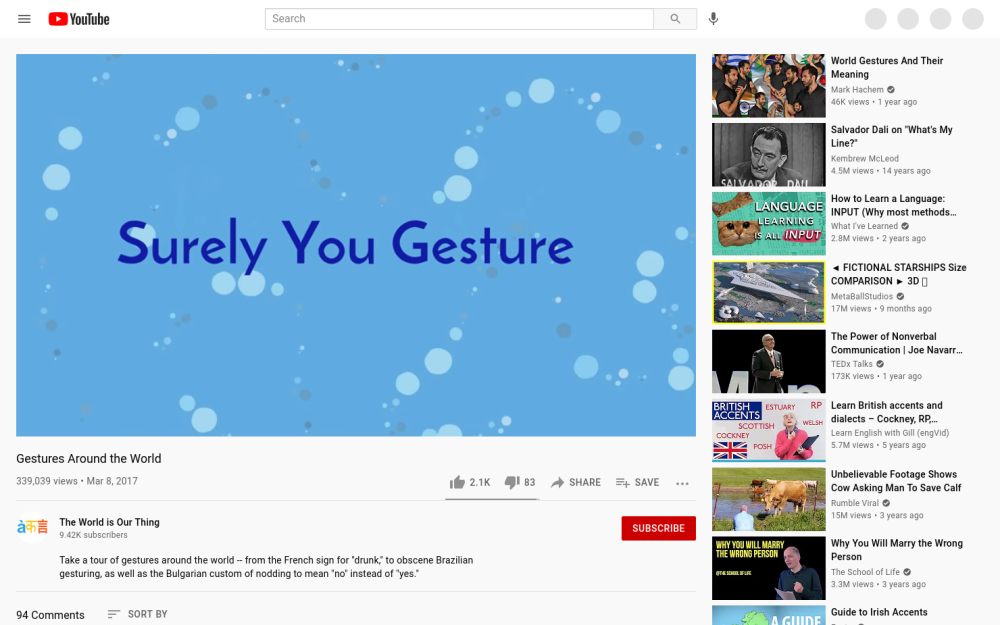 Visit website for Gestures Around the World