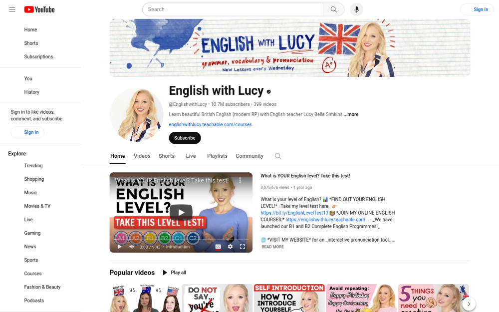 Visit website for English with Lucy